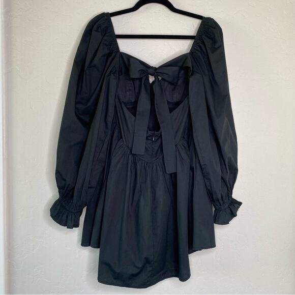 For Love & Lemons NWT Black Ruth Mini Dress Large - Picture 10 of 11
